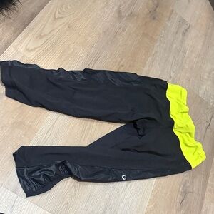 lululemon athletica Black and Neon Yellow Leggings